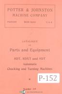 Potter & Johnston-Potter Johnston 8DT, 8DXT & 9DT Chucking & Turning Machines Parts & Equip Manual-8DT-8DXT-9DT-01
